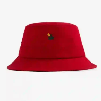 ALD Red Brushed Crest Bucket Hat