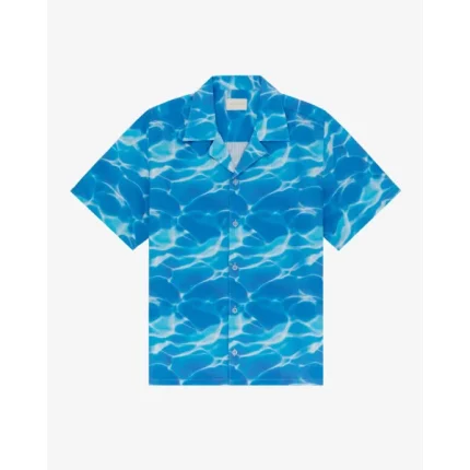 Aime Leon Aqua Print Seersucker T shirt (1)